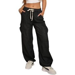 Women Baggy Jeans Y2K Boyfriend Jeans Fashion Straight Leg High Waisted Denim Cargo Pants