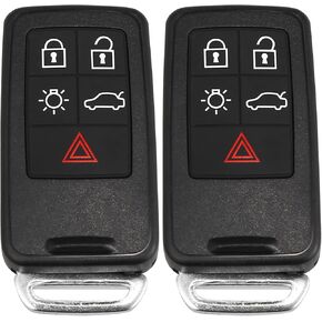 X AUTOHAUX 2pcs KR55WK49264 433Mhz Replacement Keyless Entry Remote Car Key Fob for Volvo XC60 2010-2017 for Volvo XC70 2008-2016 5 Buttons with Door Key