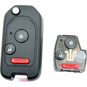 غطاء مفتاح بديل قابل للطي قابل للطي مناسب لسيارة Honda 2003-2012 Accord 2005-2010 Civic 2005 2006 CR-V Pilot Ridgeline Odyssey CR-Z Fit Key Fob Shell (2+1 أزرار)