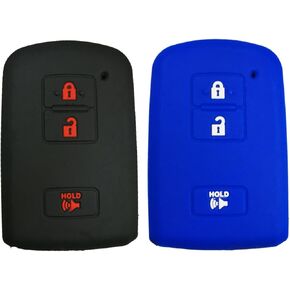 Coolbestda 2Pcs Silicone Smart Key Fob Cover Case Pouch Protector Keyless Jacket Remote Control Holder for 2017 2018 2019 2020 2021 Toyota Tacoma Land Cruise Prius V