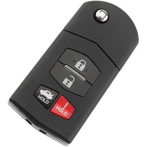 Key Fob Cover Replacement 4 Buttons Key Fob Remote Control Shell Case- Compatible for Mazda 3 5 6 MX-5 CX-7 CX-9 RX-8