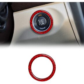 ramuel Compatible with Carbon Fiber Engine Start Stop Button Ring Trim Interior Accessories for Dodge Ram 1500 2500 3500 2013 2014 2015 2016 2017 2018 2019 (1pcs Black)
