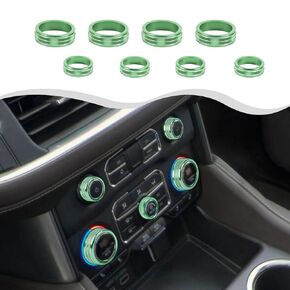 Center Console AC Switch Knob Cover Fit for Chevy Silverado 2019+ / for Suburan 2020+ / for Taheo 2021+ /for GMC Yukon 21+ / for Sierra 19+(10PCS,Red,Aluminum Alloy)