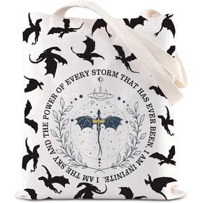 ENSIANTH Dark Romance Reader Gift Dragon Lover Tote Bag Violet Sorrengail Fantasy Reader Gift Dragon Rider Shopping Bag