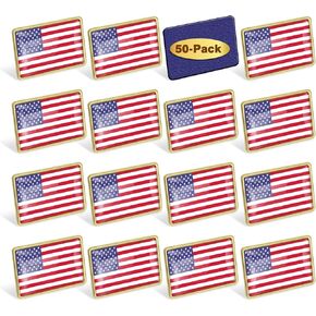 50/100/200/300Pcs American Flag Lapel Pins Bulk Metal - USA United States Patriotic Souvenir Badge Pins For Veteran Day Patriotic Party