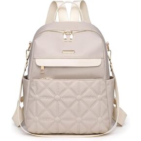 I IHAYNER Nylon Backpack Purse for Women Fashion Multipurpose Handbag Ladies Shoulder Bags Quilted Casual Travel Backpack Black
