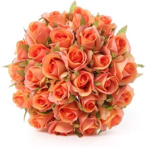 Artificial Rose Bouquet Bridal Bouquet Silk Ivory Roses 26heads Wedding Bouquet for Room Home Hotel Party Event Decoration (Ivory) (Ivory)