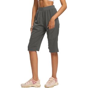 DEVOROPA Womens Hiking Shorts Below The Knee Quick Dry Lightweight Cargo Capris Bermuda Shorts Zip Pockets for Travel Casual