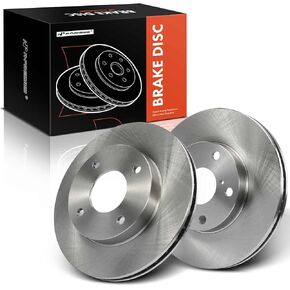 A-Premium 10.12 inch (257mm) Front Vented Disc Brake Rotors Compatible with Select Nissan Models - Sentra 2000 2001 2002 2003 2004 2005 2006 1.8L, 2-PC Set