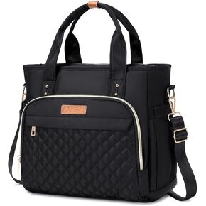 Medium Tote Bag with Multi Pockets for Women, Quilted Top Handle Purse Crossbody Shoulder Bag Handbag