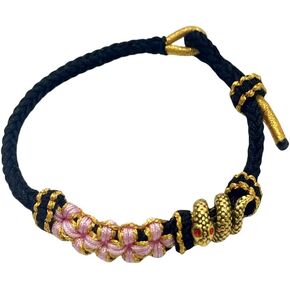 Todu Snake Bracelet New Year Zodiac Lucky Snake Bracelet for Women Braided Cherry Blossom Bracelet New Year Valentines Day Jeweley Gift