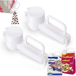 Bag Clips with Pour Spout, 3 Pcs Food Bag Sealing Clip with Pour Spout, Reusable Bag Clips for Food, Liquid, Flour, Snack, Baby/Cat/Dog Food Storage Organization