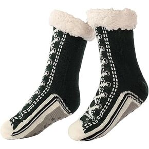 Women's Winter Non Slip Super Soft Warm Cozy Fleece Lined Fuzzy Slipper Socks with Grippers