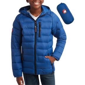 CANADA WEATHER GEAR Boys' Puffer Jacket - Lightweight Packable Bubble Coat, Water Resistant Outerwear Jackets for Boys (8-20)