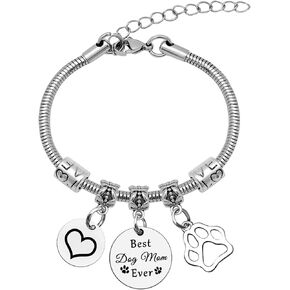 Mwphuy Dog Mom Bracelets Dog Mom Gifts Dog Lover Gifts for Women Dog Owner Gifts Pet Mom Gifts Animal Lover Gifts for Mom Friends Sister Veterinarian Dog Mom Jewelry Christmas Birthday Gifts