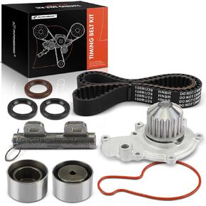 A-Premium Engine Timing Belt Kit with Water Pump Compatible with Dodge, Chrysler, Mitsubishi, Eagle & Plymouth Cars - Avenger, Sebring, Eclipse, Neon, Talon, 1995 1996 1997 1998 1999 - DOHC 2.0L