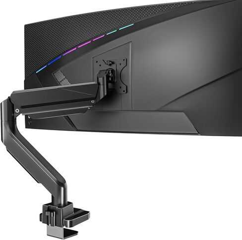 WALI 24-57" Monitor Arm, Heavy Duty Gas Spring Desk Mount for Ultrawide Flat and Curved Screen Up to 59.4lbs, VESA 75x75 to 200x200 (GSMU001XL-P), Black in Saudi Arabia