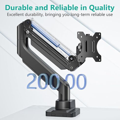 WALI 24-57" Monitor Arm, Heavy Duty Gas Spring Desk Mount for Ultrawide Flat and Curved Screen Up to 59.4lbs, VESA 75x75 to 200x200 (GSMU001XL-P), Black in Saudi Arabia