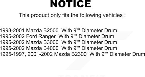 طقم وسادات فرامل سيراميك أمامية وخلفية من Transit Auto ومجموعة أحذية طبل بديلة لسيارة Ford Ranger Mazda B3000 B2300 B2500 B4000 بقطر 9 بوصة KTN-100115 in Saudi Arabia
