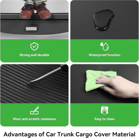 Cargo Cover, Compatible with Honda Passport 2019-2023, Retractable Waterproof Sunshade Shield, Protective Anti-Theft Cover,Carbon Fiber Texture in Saudi Arabia
