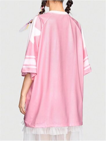SOLY HUX Women's Summer T-Shirt Graphic Print V Neck Short Sleeve Shirts Jersey Tee Top Streetwear in Saudi Arabia