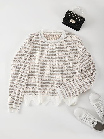 Women's Chunky Warm Oversized Sweater Long Sleeve Crewneck Pullover Knit Jumper Tops in Saudi Arabia