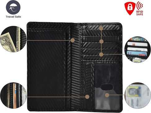 Jajmo Legacy Bifold Genuine Leather Long Vintage Wallet Checkbook Card Case Holder For Men in Kuwait