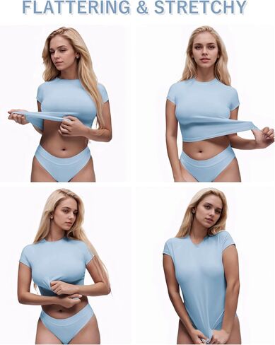 Women's Cotton Crop Tops Crewneck Short Sleeve Y2K Tee Workout Shirt Basic T-Shirt Activewear Going Out Tops in Saudi Arabia