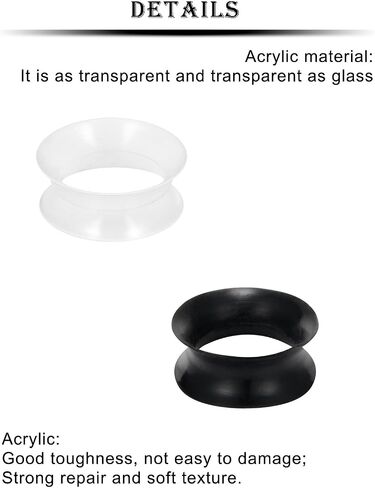 Kridzisw 10G 8G 6G 4G 2G 0G 00G 12mm 14mm 16mm 18mm 20mm 22mm 24mm 25mm Thin Silicone Ear Gauges Plugs Tunnels Earrings Flexible Flesh Clear Black Tunnel Stretching Gauges Earlets Plug for Women Men in Kuwait