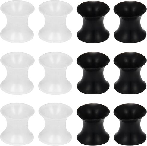 Kridzisw 10G 8G 6G 4G 2G 0G 00G 12mm 14mm 16mm 18mm 20mm 22mm 24mm 25mm Thin Silicone Ear Gauges Plugs Tunnels Earrings Flexible Flesh Clear Black Tunnel Stretching Gauges Earlets Plug for Women Men in Kuwait