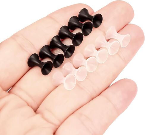 Kridzisw 10G 8G 6G 4G 2G 0G 00G 12mm 14mm 16mm 18mm 20mm 22mm 24mm 25mm Thin Silicone Ear Gauges Plugs Tunnels Earrings Flexible Flesh Clear Black Tunnel Stretching Gauges Earlets Plug for Women Men in Kuwait