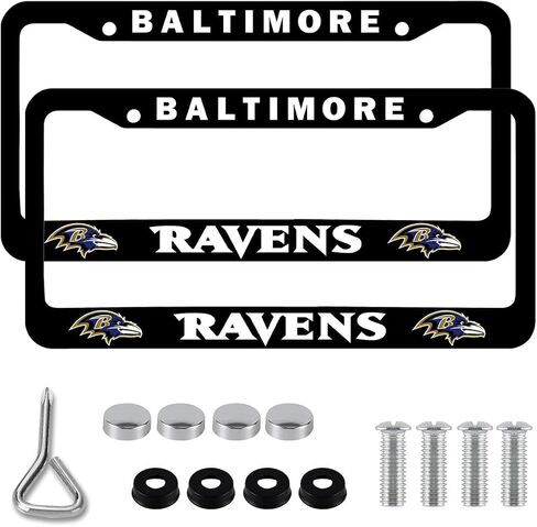 2Pcs Matte Black License Plate Frame for 49ers,2 Holes Aluminum Car Licenses Plate Covers Holders with Screw Caps in Saudi Arabia
