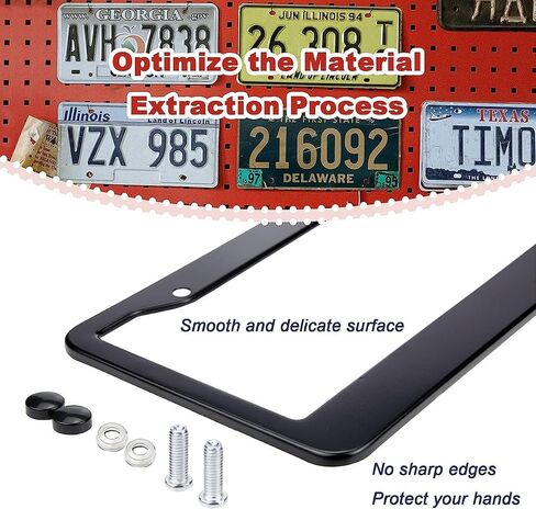 2Pcs Matte Black License Plate Frame for 49ers,2 Holes Aluminum Car Licenses Plate Covers Holders with Screw Caps in Saudi Arabia