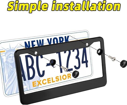 2Pcs Matte Black License Plate Frame for 49ers,2 Holes Aluminum Car Licenses Plate Covers Holders with Screw Caps in Saudi Arabia