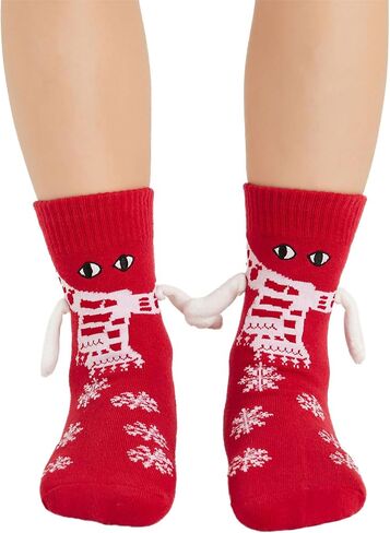Magnetic Holding Hands Socks Novelty Funny Gift Idea Women Men Couple Socks Christmas Socks in Saudi Arabia
