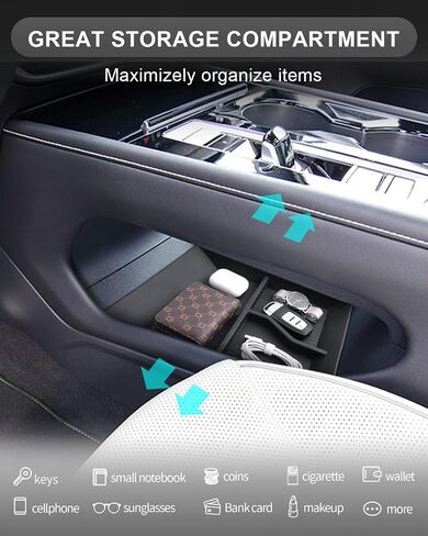 CDEFG 3 قطع لـ 2024 2025 أطلس مركز وحدة التحكم صينية متوافقة مع 2024 2025 Volkswagen VW Atlas/Atlas Cross Sport SEL R-Line SE ملحقات وحدة التحكم الوسطى صندوق تخزين صينية الأرضية in Saudi Arabia