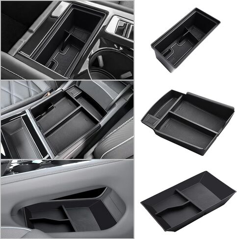 CDEFG 3 قطع لـ 2024 2025 أطلس مركز وحدة التحكم صينية متوافقة مع 2024 2025 Volkswagen VW Atlas/Atlas Cross Sport SEL R-Line SE ملحقات وحدة التحكم الوسطى صندوق تخزين صينية الأرضية in Saudi Arabia