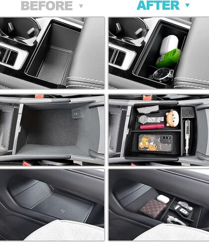 CDEFG 3 قطع لـ 2024 2025 أطلس مركز وحدة التحكم صينية متوافقة مع 2024 2025 Volkswagen VW Atlas/Atlas Cross Sport SEL R-Line SE ملحقات وحدة التحكم الوسطى صندوق تخزين صينية الأرضية in Saudi Arabia