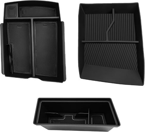 CDEFG 3 قطع لـ 2024 2025 أطلس مركز وحدة التحكم صينية متوافقة مع 2024 2025 Volkswagen VW Atlas/Atlas Cross Sport SEL R-Line SE ملحقات وحدة التحكم الوسطى صندوق تخزين صينية الأرضية in Saudi Arabia