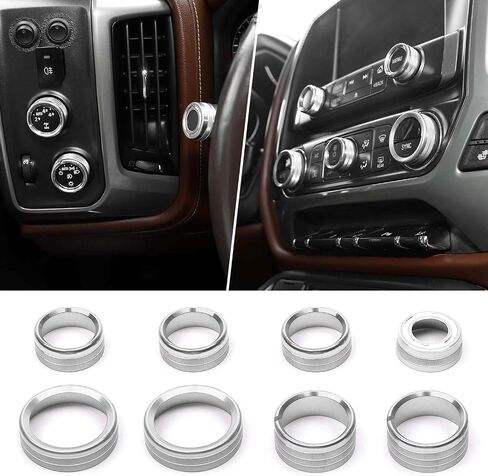 for Silverado Center Console Knob Cover Trim Ring Blue for Chevy Silverado/Suburban/GMC Sierra 2014-2018 Blue Interior Accessories 8pcs in Kuwait