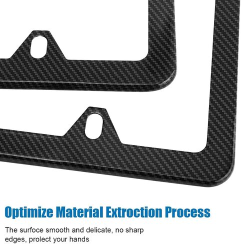Mandark 2PCS Car License Plate Frames, Stainless Steel Automotive License Plate Covers, 4 Holes Rustproof Vehicle Front Rear Tag Holder Accessories, Universal for RV, SUV, Truck (Carbon Fiber) in Saudi Arabia