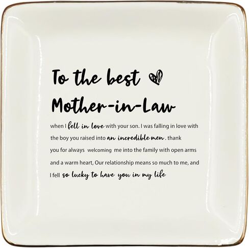 WODMIS Mother In Law Gifts Ceramic Jewelry Tray Dish, Mothers Day Grandma Bonus Mom,Mother In Law Wedding Gifts From Daughter In Law Jewelry Plate Ring Trinket Dish, Thank You Gift for New Mom 305 in Kuwait