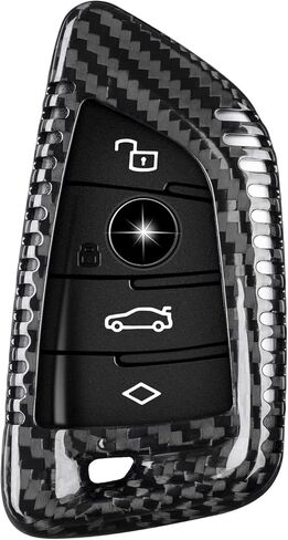 Key Fob Cover Compatible with BMW 2 Series 4 Series i4 M2 X4M 2023 2024 Smart Key, Carbon Fiber Key Fob Case Key Fob Protector Compatible with BMW Smart Key(Black) in Kuwait