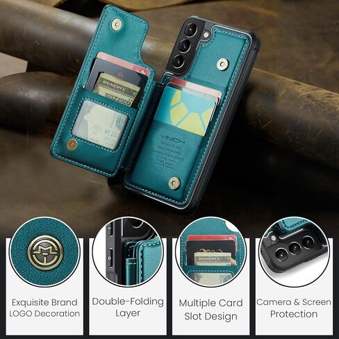 حافظة لهاتف سامسونج جالاكسي S21 بلس مع حامل بطاقات، حافظة محفظة لهاتف سامسونج S21 بلس للنساء والرجال مع خاصية حجب RFID، حافظة متينة مضادة للصدمات لهاتف جالاكسي S21 بلس 5G، أرجواني in Kuwait