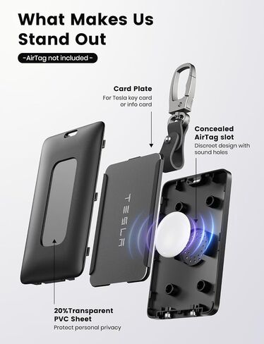 Klearlook Maximized Clarity! Key Card Holder for Tesla & AirTag Compatible, Card Key Holder with AirTag Hidden Zone for Tesla Key Cards, Tesla Model 3 Y S X Cybertrunk Key Card Case in Saudi Arabia