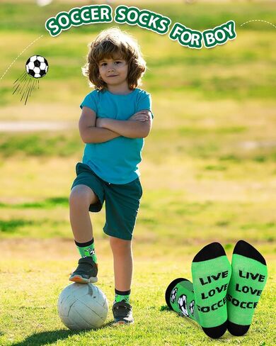 Haysandy 6 Pairs Novelty Sports Socks for Boys Kids Soccer Basketball Baseball Football Athletic Crew Sock for 8-12 Kids Gift in Kuwait
