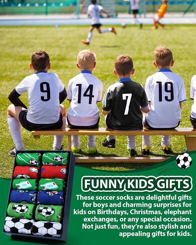 Haysandy 6 Pairs Novelty Sports Socks for Boys Kids Soccer Basketball Baseball Football Athletic Crew Sock for 8-12 Kids Gift in Kuwait