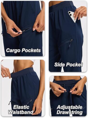 DEVOROPA Womens Hiking Shorts Below The Knee Quick Dry Lightweight Cargo Capris Bermuda Shorts Zip Pockets for Travel Casual in Saudi Arabia