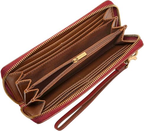 Fossil Logan Zip Around Clutch Wallet, Garnet in Kuwait