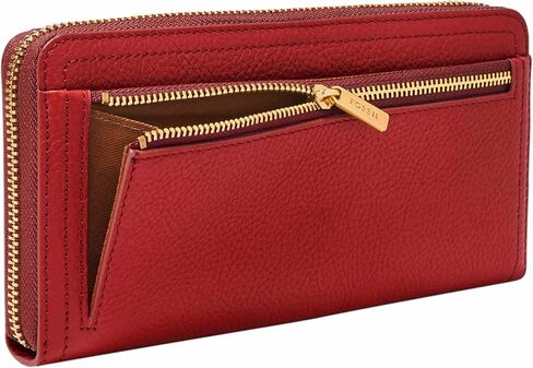 Fossil Logan Zip Around Clutch Wallet, Garnet in Kuwait